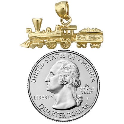 14K Gold Locomotive Train with Cargo Pendant