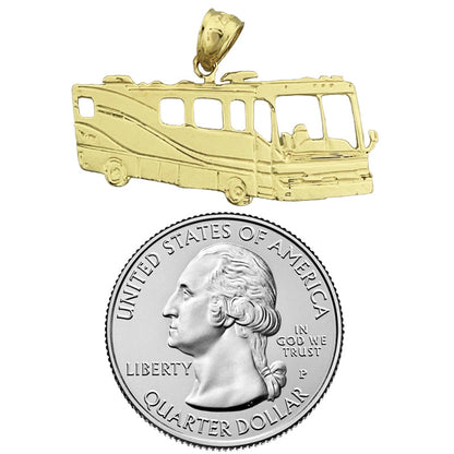 14K Gold Motorhome Pendant