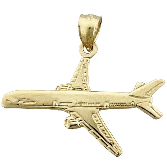 14K Gold Two Engine Airplane Pendant