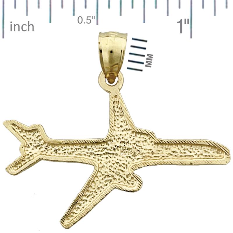 14K Gold Two Engine Airplane Pendant