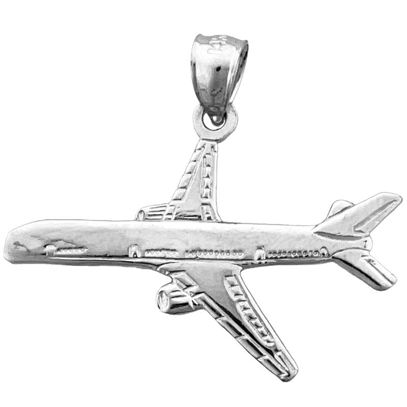 14K Gold Two Engine Airplane Pendant