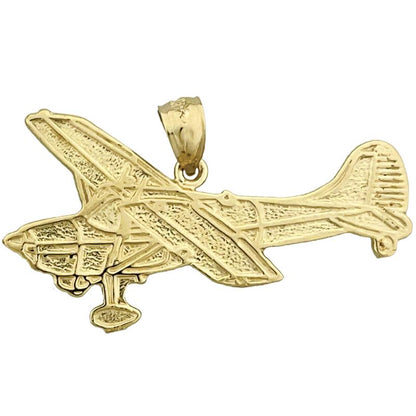 14K Gold 35MM Long Cessna Airplane Pendant