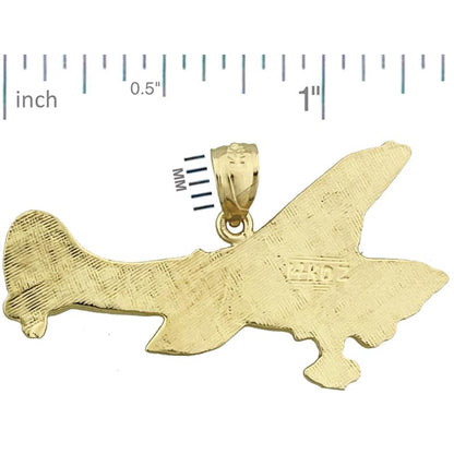 14K Gold 35MM Long Cessna Airplane Pendant