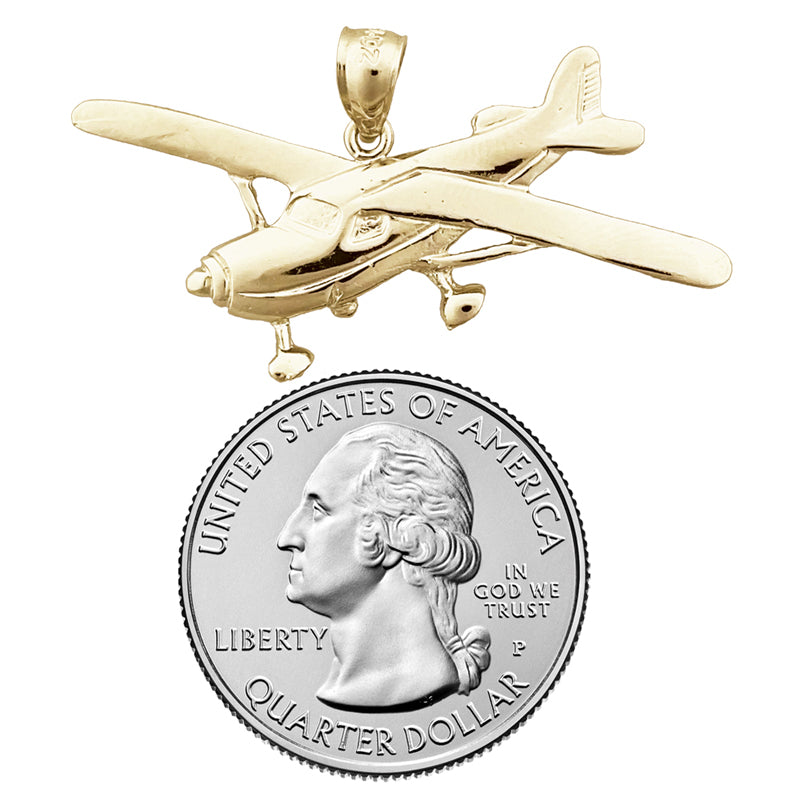 14K Gold Cessna Airplane Pendant