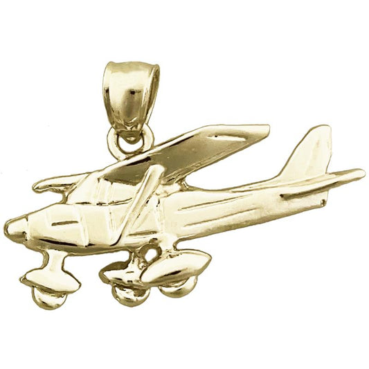 14K Gold Cessna 182 Plane Pendant