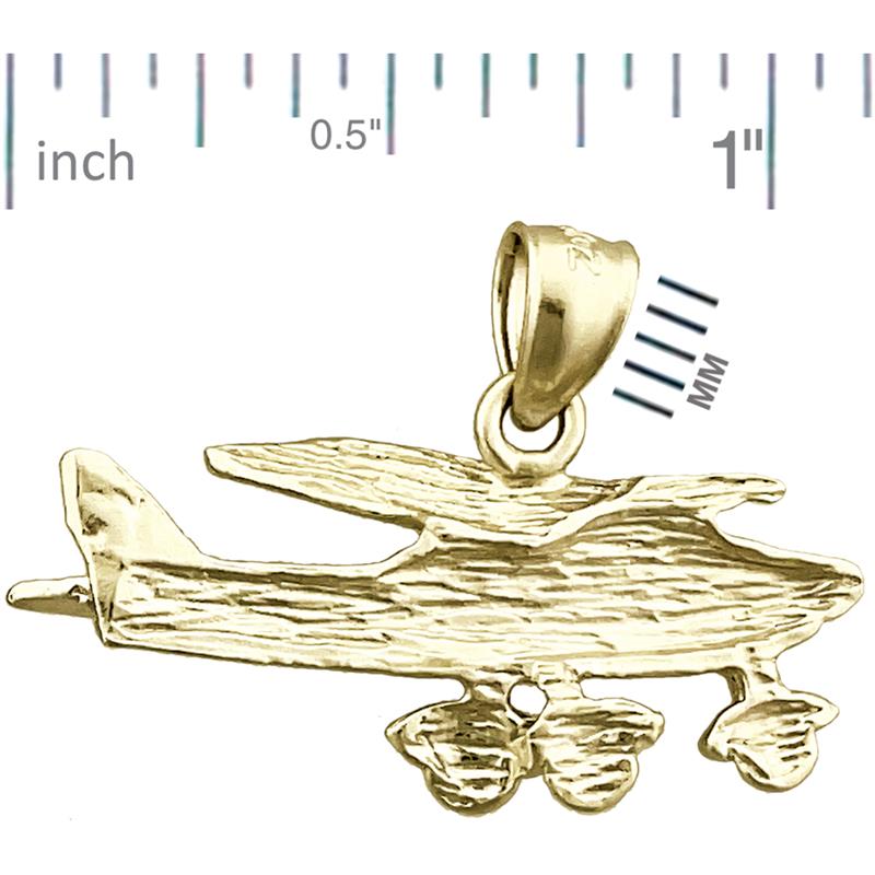 14K Gold Cessna 182 Plane Pendant