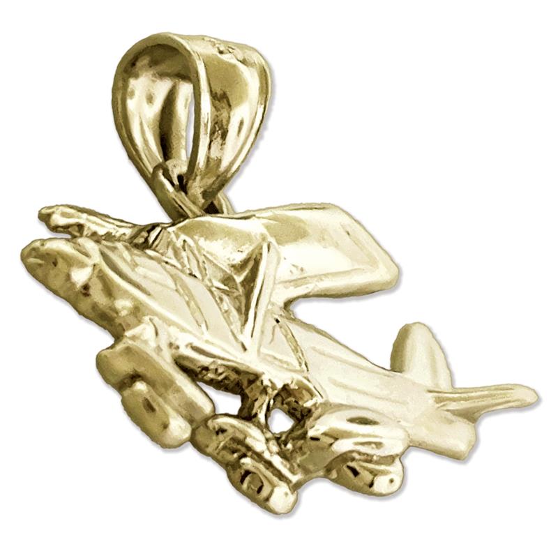 14K Gold Cessna 182 Plane Pendant
