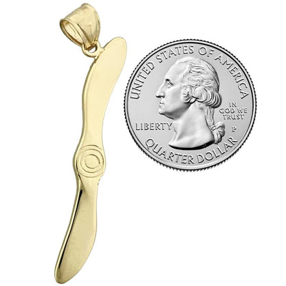 14K Gold Jet Propeller Pendant