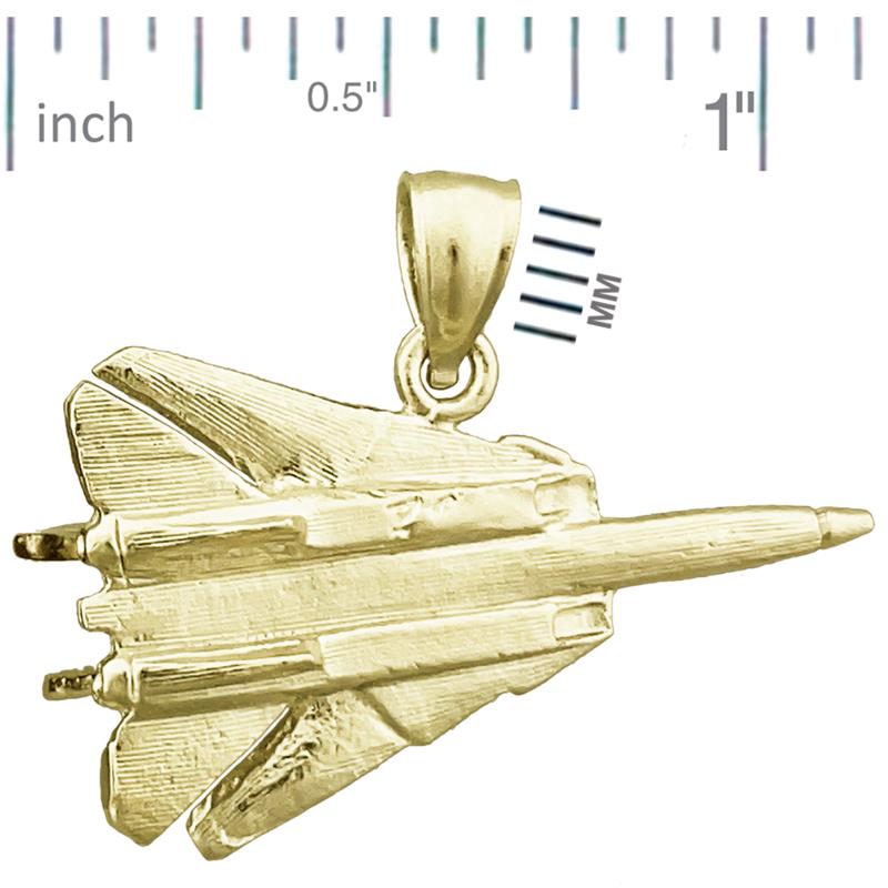 14K Gold Grumman F-14 Tomcat Jet Pendant