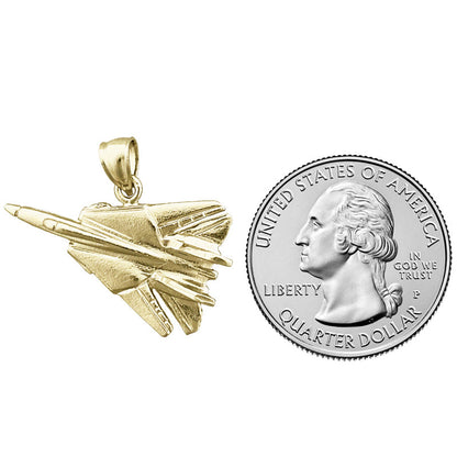 14K Gold Grumman F-14 Tomcat Jet Pendant