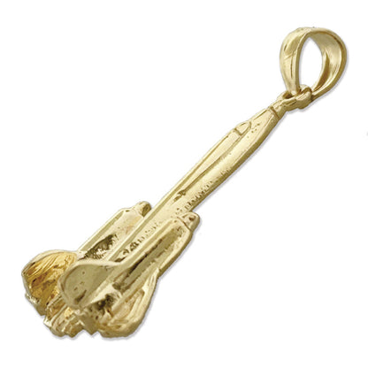 14K Gold SR-71 Blackbird Military Jet Pendant