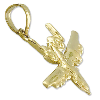 14K Gold A10 Thunderbolt Aircraft Pendant