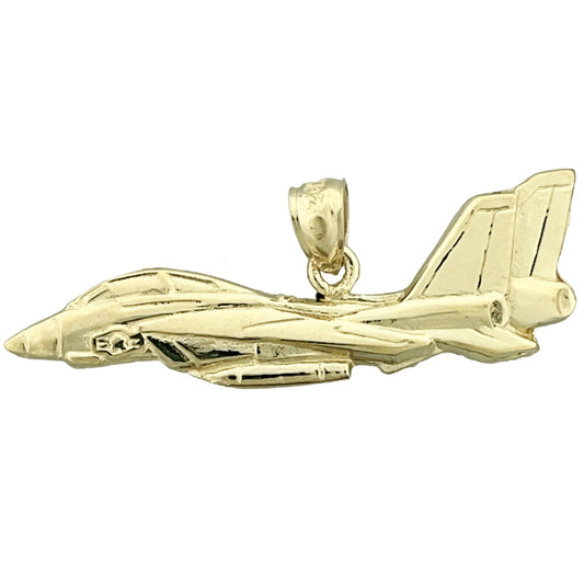 14K Gold F14A Tomcat Fighter Jet Pendant
