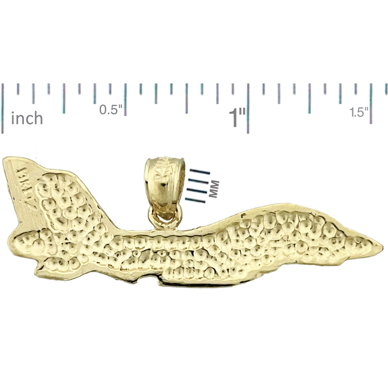 14K Gold F14A Tomcat Fighter Jet Pendant