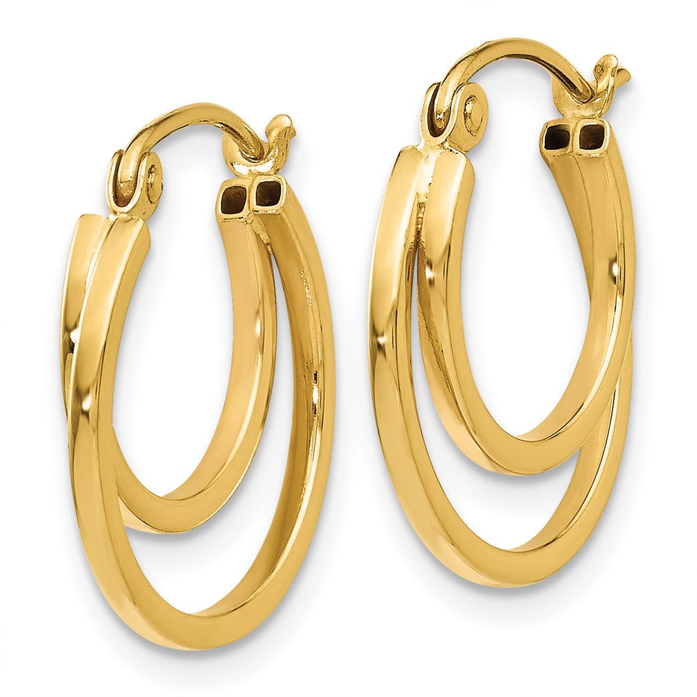 14K Yellow Gold Polished Hinged Hoop Earrings