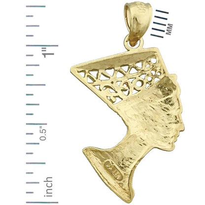 14K Gold Filigree Queen Nefertiti Pendant