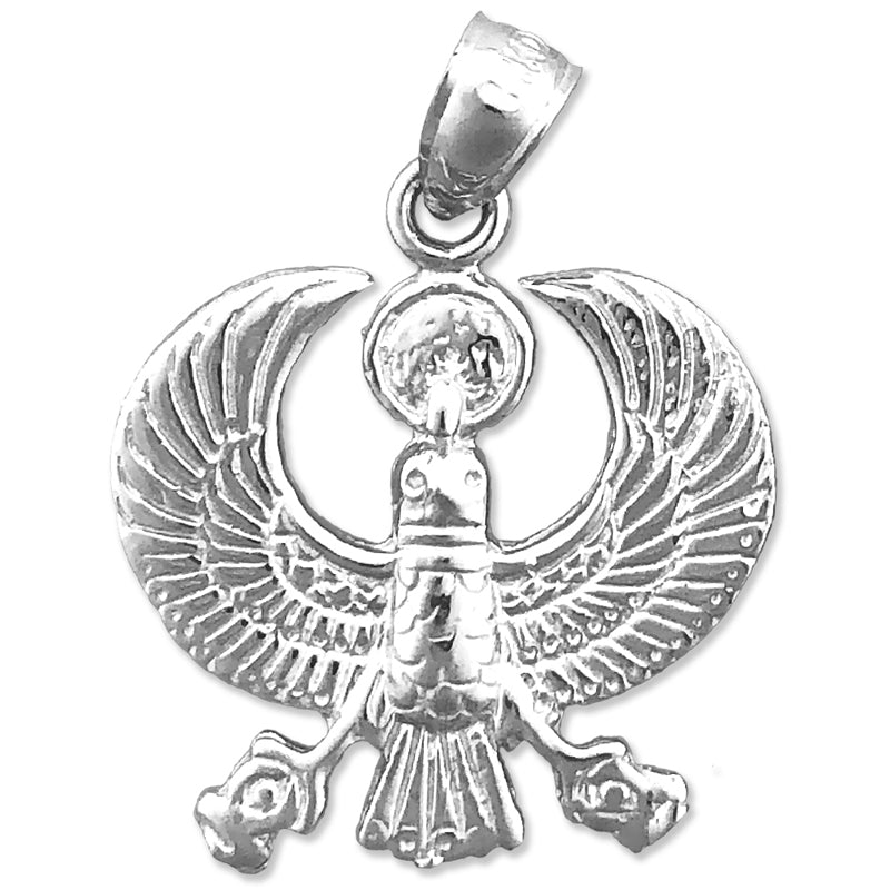 14K Gold Scarab Egyptian Falcon Pendant