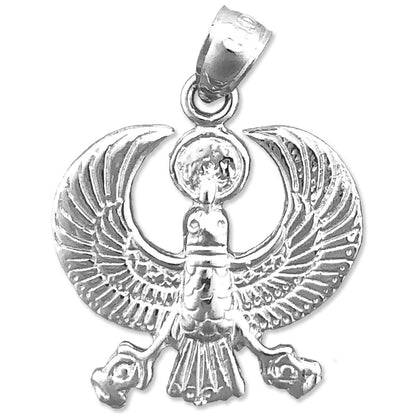 14K Gold Scarab Egyptian Falcon Pendant