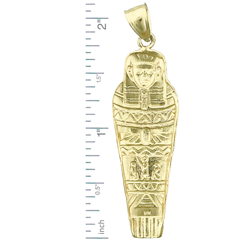 14K Gold Egyptian Sarcophagus Pendant