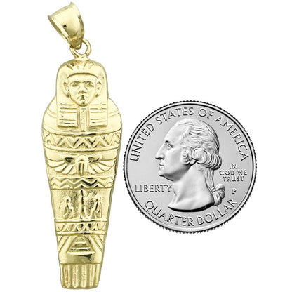 14K Gold Egyptian Sarcophagus Pendant