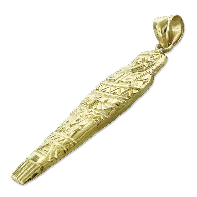 14K Gold Egyptian Sarcophagus Pendant