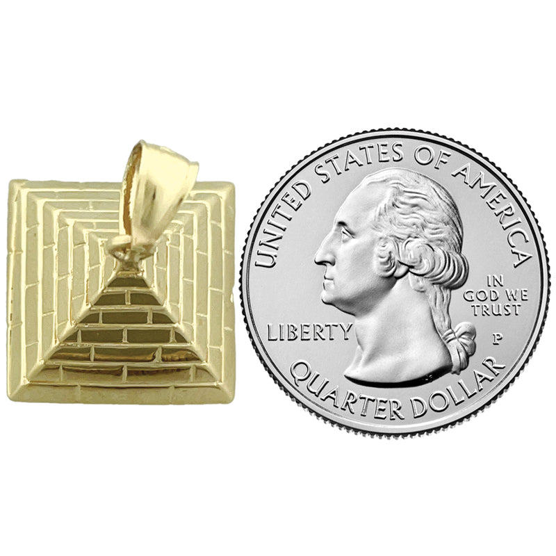 14K Gold 3D Egyptian Pyramid Pendant