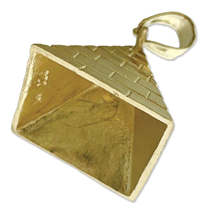 14K Gold 3D Egyptian Pyramid Pendant
