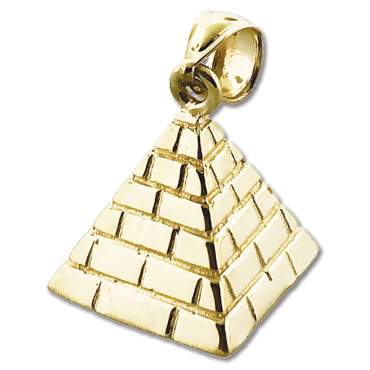 14K Gold 3D Egyptian Pyramid Charm