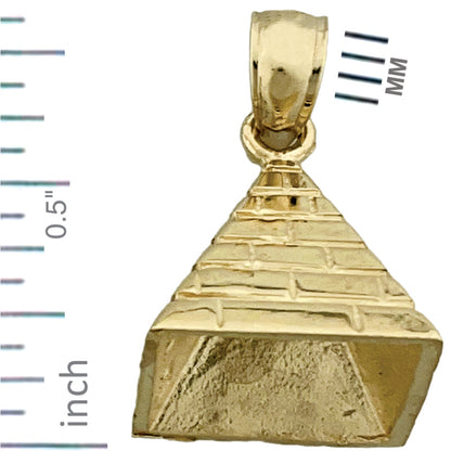14K Gold 3D Egyptian Pyramid Charm