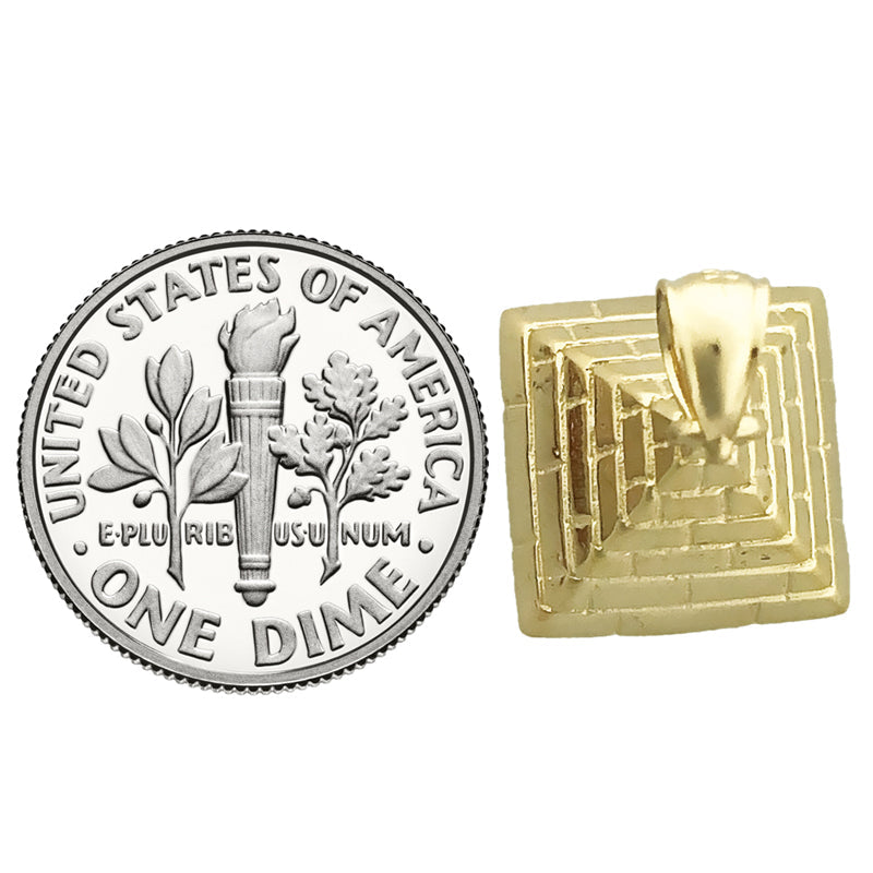 14K Gold 3D Egyptian Pyramid Charm