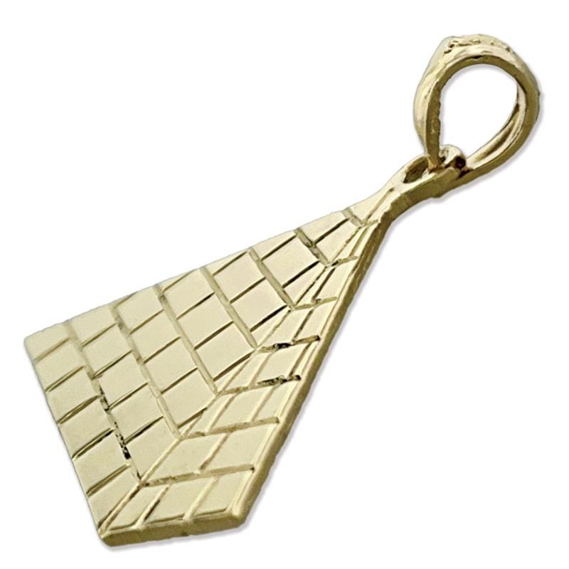 14K Gold 30MM Egyptian Pyramid Pendant