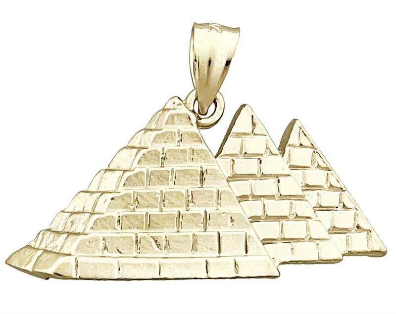 14K Gold Three Egyptian Pyramids Pendant