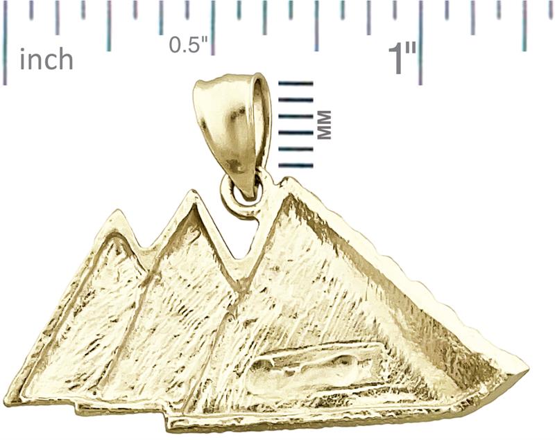 14K Gold Three Egyptian Pyramids Pendant