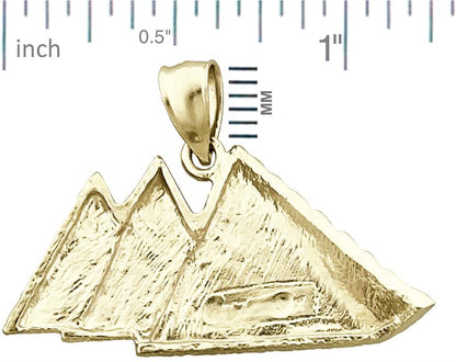 14K Gold Three Egyptian Pyramids Pendant