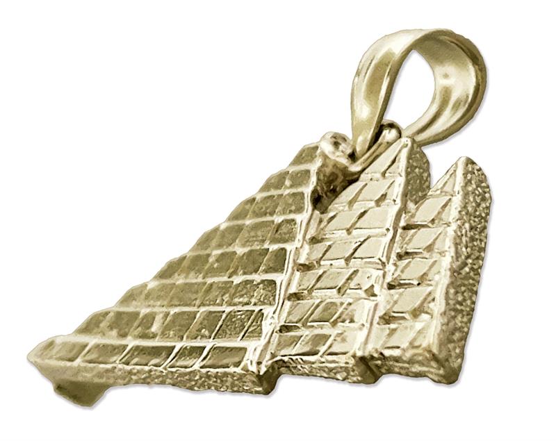 14K Gold Three Egyptian Pyramids Pendant
