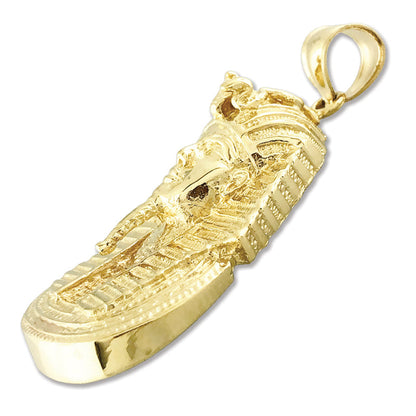 14K Gold Egyptian Pharaoh King Tut Pendant