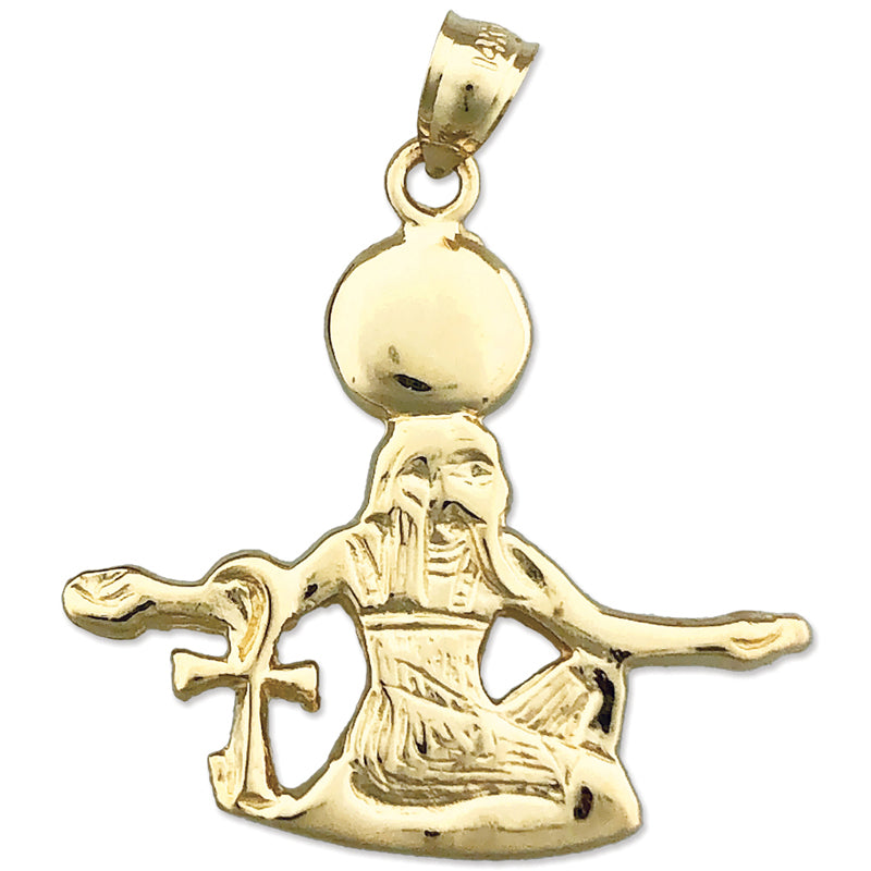 14K Gold Egyptian Ra God of the Sun Pendant