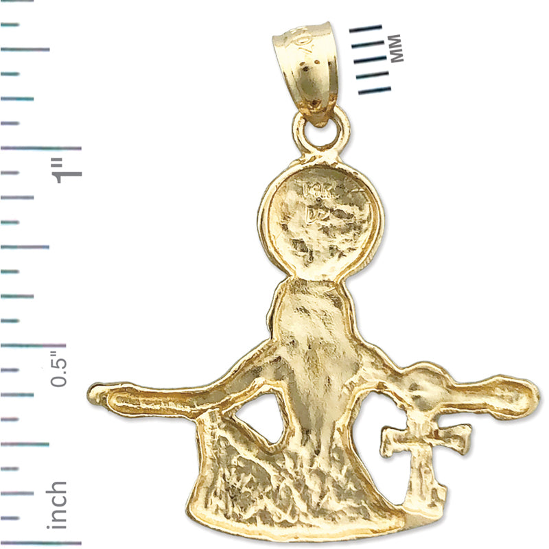 14K Gold Egyptian Ra God of the Sun Pendant