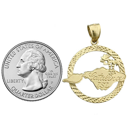14K Gold Catalina Island Pendant