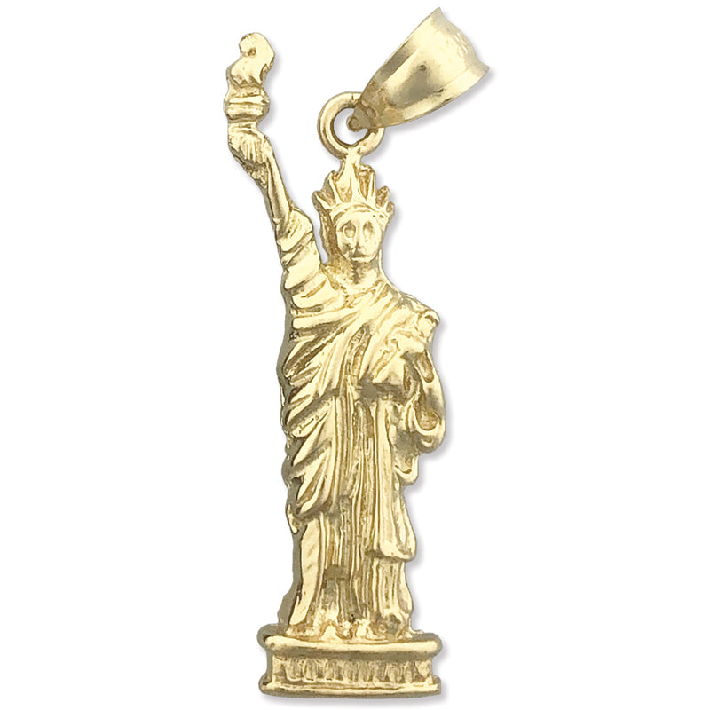 14K Gold New York Statue Of Liberty Pendant