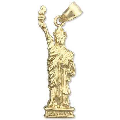 14K Gold New York Statue Of Liberty Pendant