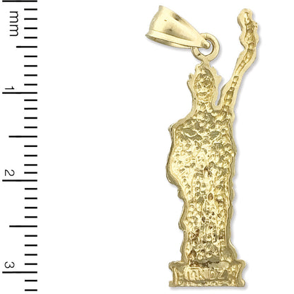 14K Gold New York Statue Of Liberty Pendant