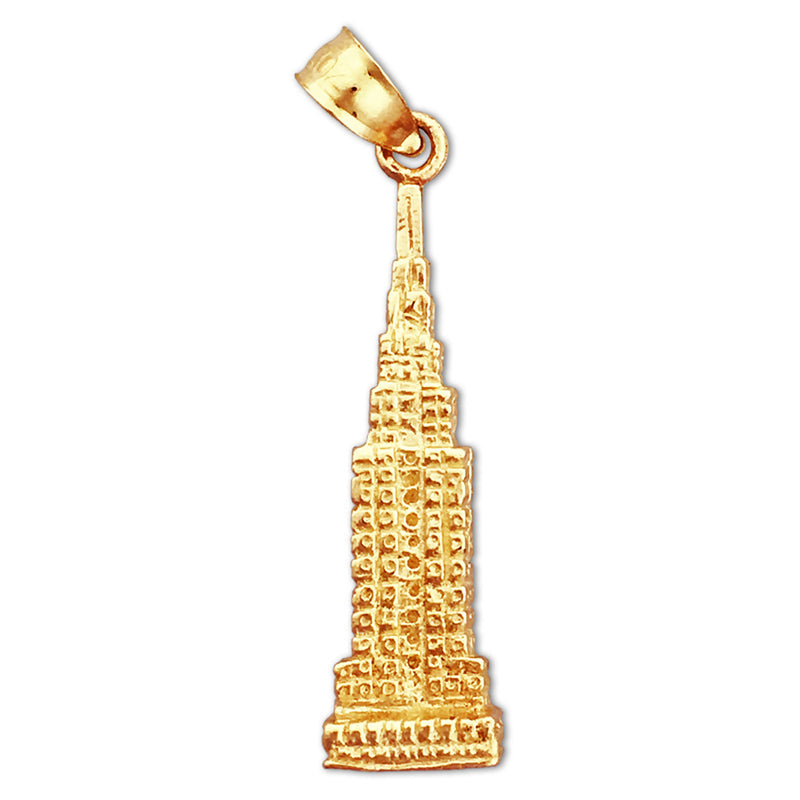 14K Gold 3D Empire State Building Charm