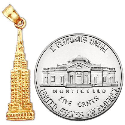 14K Gold 3D Empire State Building Charm