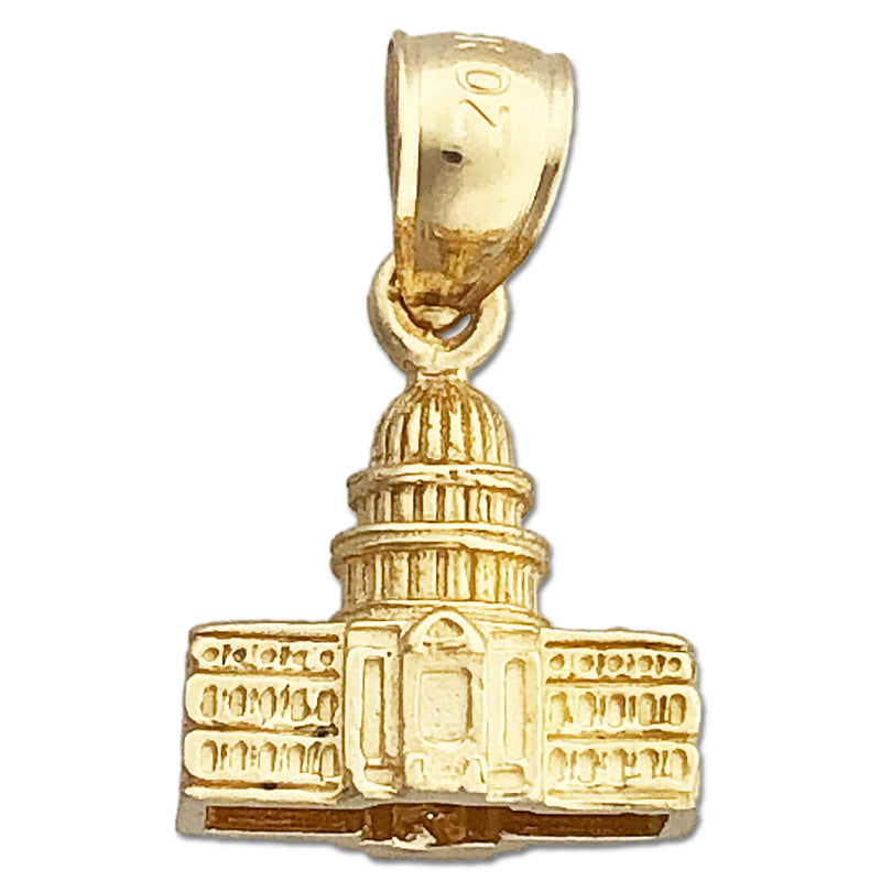 14K Gold 3D US Capitol Building Washington DC Charm
