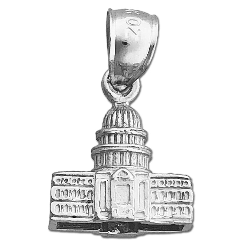 14K Gold 3D US Capitol Building Washington DC Charm
