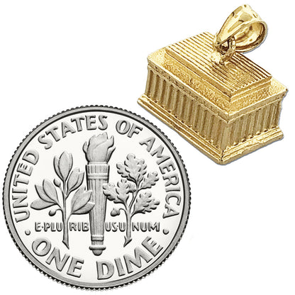 14K Gold 3D Washington DC Lincoln Memorial Charm