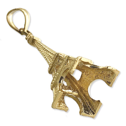 14K Gold 3-D Eiffel Tower Pendant
