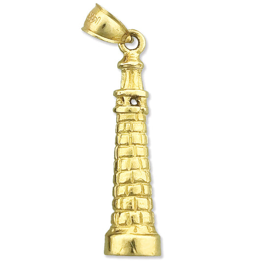 14K Gold 3D Italy Leaning Tower Of Pisa Charm