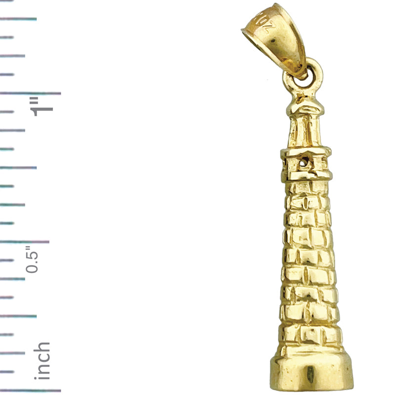 14K Gold 3D Italy Leaning Tower Of Pisa Charm